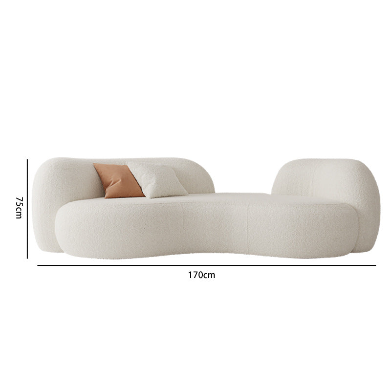Nordic cream style sofa - modern minimalist living room, small apartment, beauty salon, clothing store reception area fabric sofa