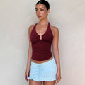 fashion for europe and america:  summer new arrivals - spicy girl style sexy halter neck tie backless slim-fit tank top