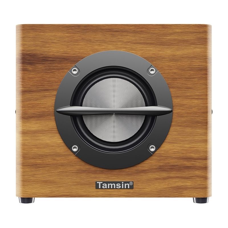 Retro bluetooth speaker wooden sound system for mobile phone, laptop, desktop computer, and tv - wooden subwoofer