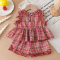 new product girl european and american style socialite plaid vest + shorts waist suit