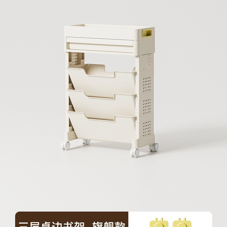 School bag shelf removable multi-layer storage table, book floor shelf, desk side shelf