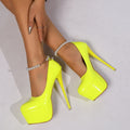 Plus size41-45 pearl accessories high sexy waterproof platform 16cm thin heel high heelselegant high heels