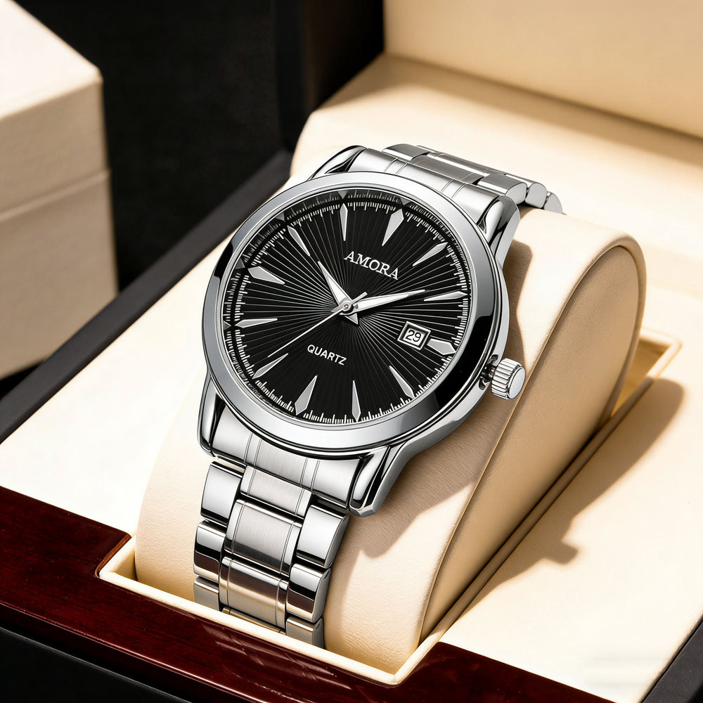 2026 new men's business waterproof watch, stainless steel band, quartz casual watch - cross-border exclusive, ready to ship