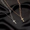 European and american cross-border new asymmetrical cross pendant necklace - unique, chic, minimalist, and versatile necklace for women
