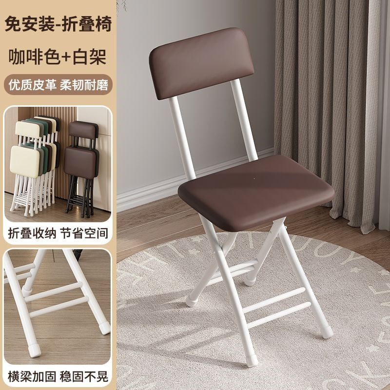 Foldable recliner foldable stool for home recliner lunch break foldable chair with backrest portable rental high round stool recliner
