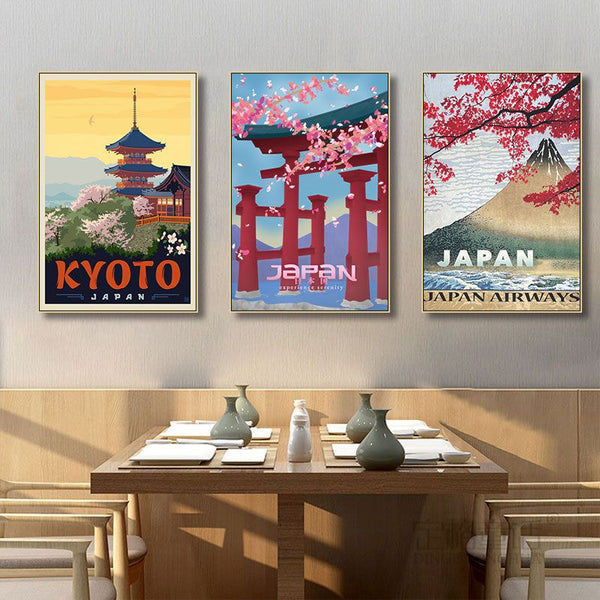 Tokyo, Japan City Landscape Decorative Painting Japanese Style Japanese Restaurant Wall Painting Sushi Restaurant Izakaya Box Mural