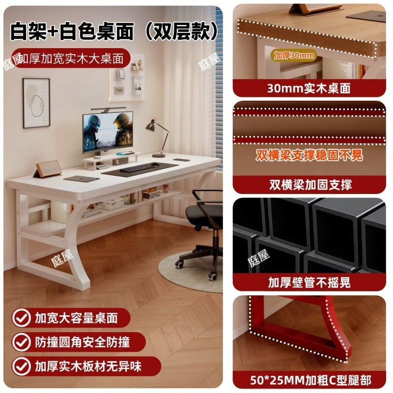 Garden house solid wood computer desk desktop office desk student writing desk for home bedroom e-sports desk workbench table