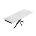 Italian light luxury sintered stone dining table - modern minimalist design, direct from the manufacturer, customizable for home use, rectangular, extendable, and foldable