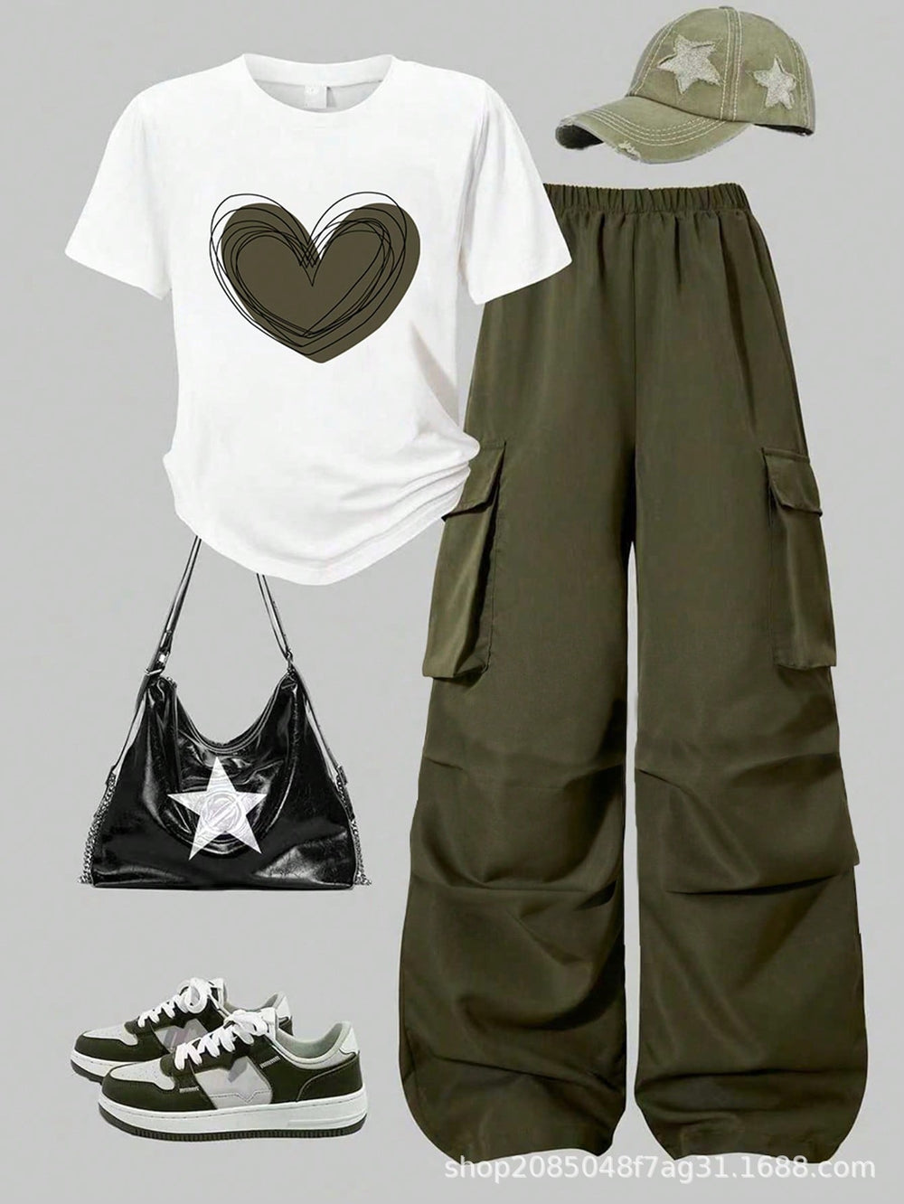 Summerk-styleeasiest for matchheart shirredtops high waistdrapedworkwearstraight-leg pantsgirlsuit