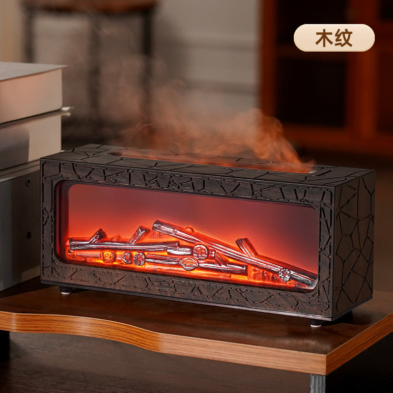 2025 new artificial fireplace aroma diffuser, flame humidifier, automatic scent sprayer, home indoor bedroom ambient light