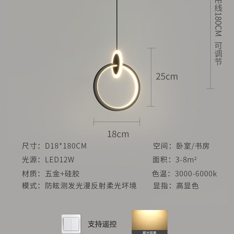 New trendy bedside pendant light, creative and unique wall lamp for bedroom, living room tv background wall, hanging wire lighting fixture