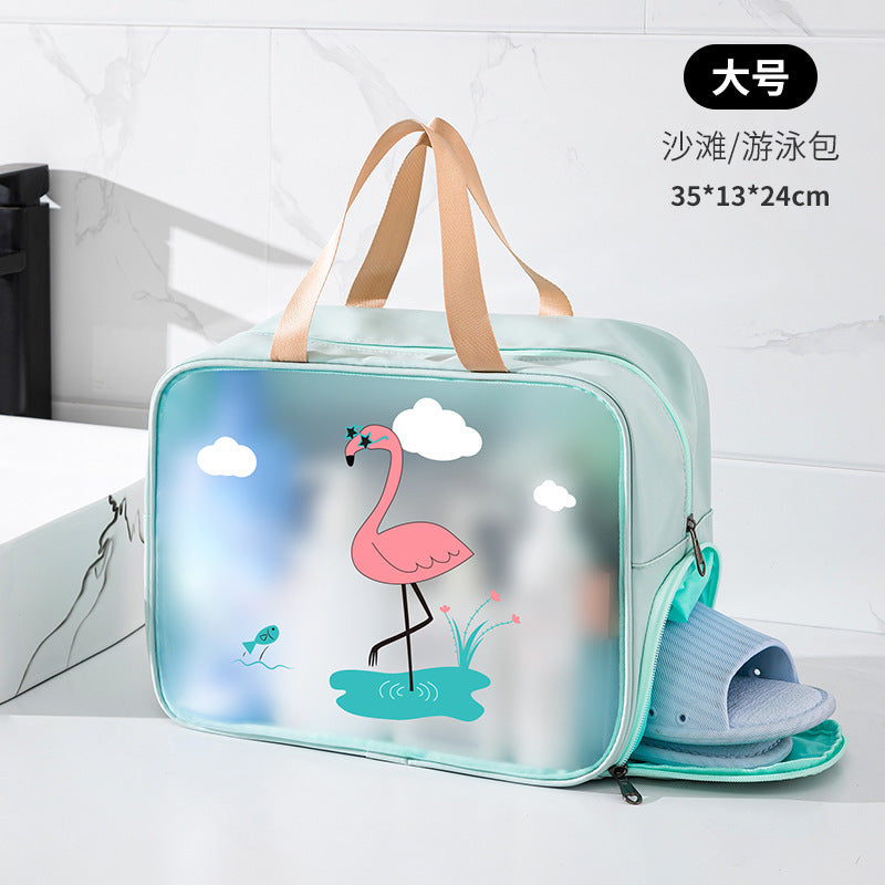 Portable Children's Cartoon Bath Bag Beach Bag Fitness Swimming Dry and Wet Separation Wash Bag PVC Storage Bag