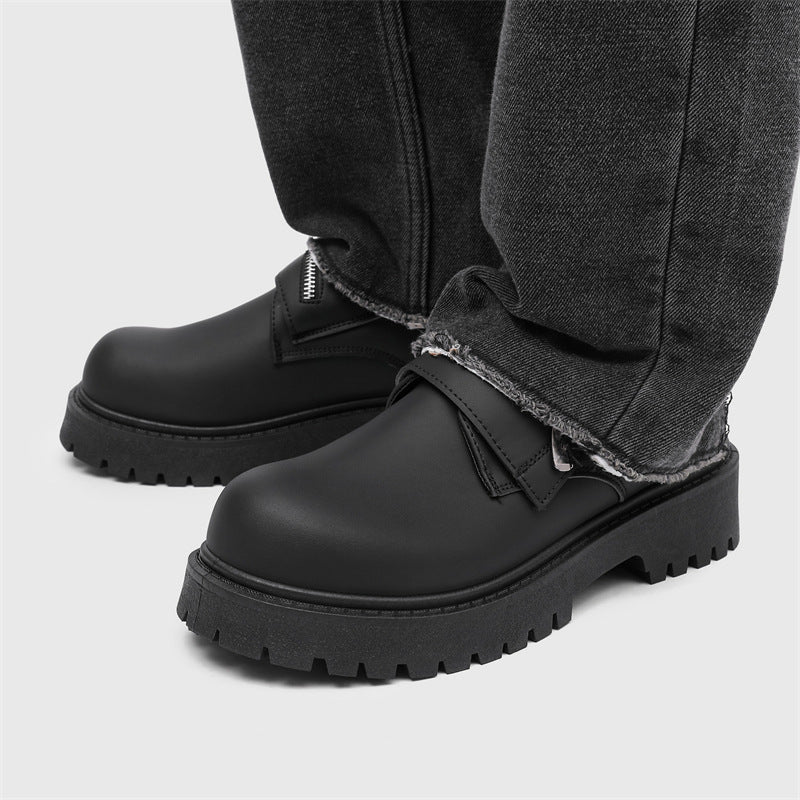Derby shoes men's new arrival matte classy sense mencasual black british style mickey big head workwear small leather shoes