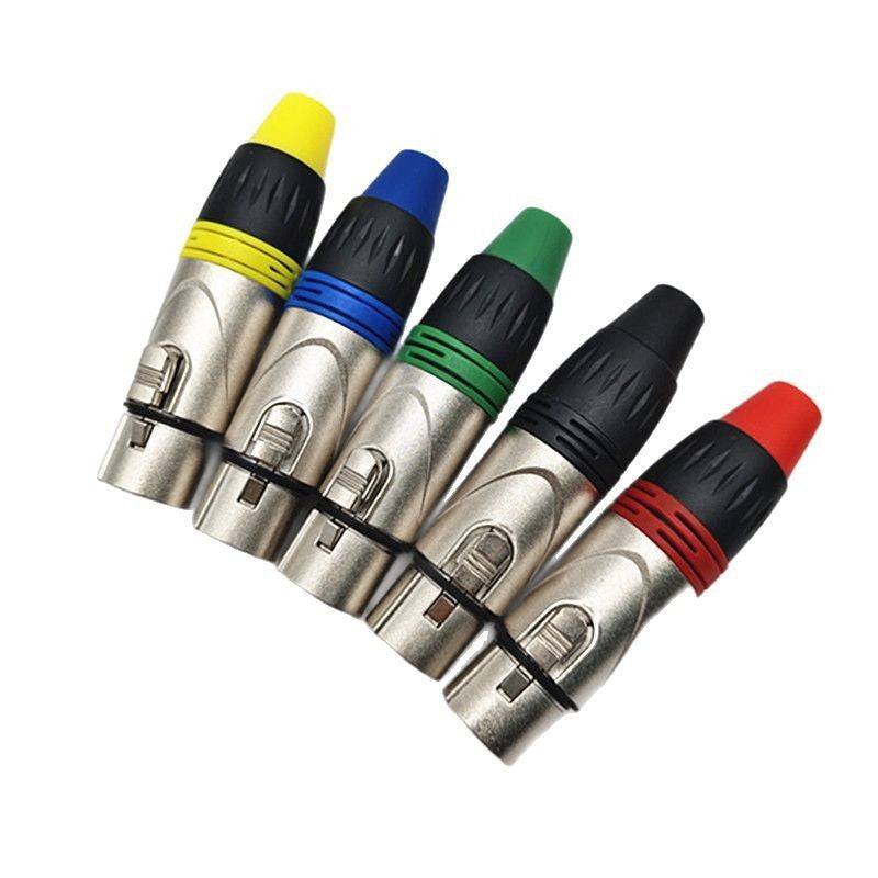 3-Core Kanon head Copper core gold-plated microphone plug Mixer plug Canon Caron male and female head Color internal thread