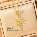 [titanium steel] fashion hot-selling eight-pointed star necklace for women, fashionable, light and luxurious, personalized and high-end clavicle chain jewelry