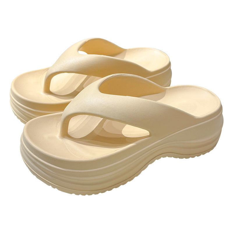 Eva flip-flops for women, high-end thick-soled flip-flops, summer cross-border wear, height-increasing soft-soled sand plaid