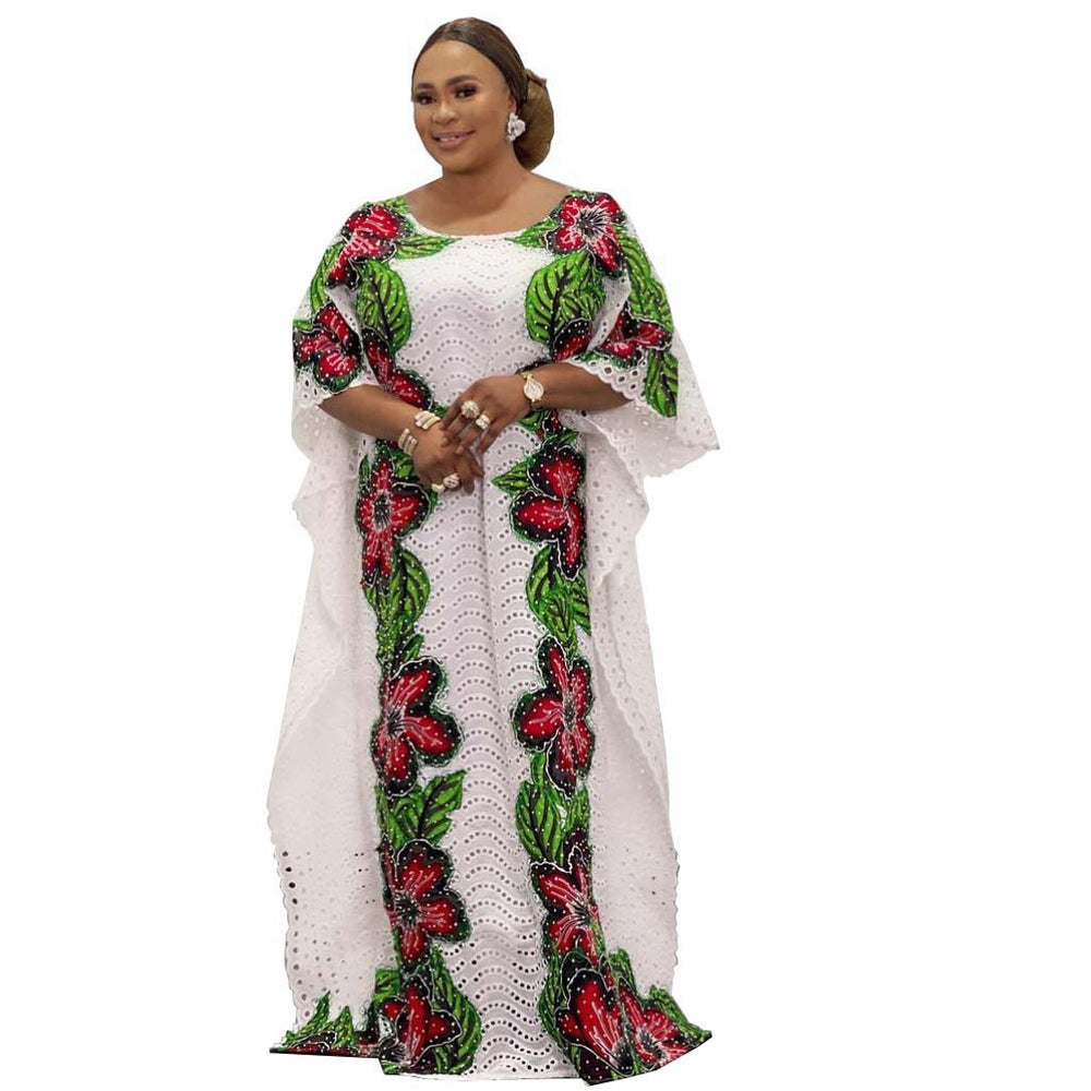 supply plus size women's cotton embroidered sexycut out long skirt printing hot diamond elegantwork clothing long skirt special price