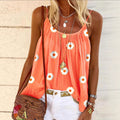 Amazon fashion new arrival women's small daisy printing  summer sleeveless casualloose suspender shirt