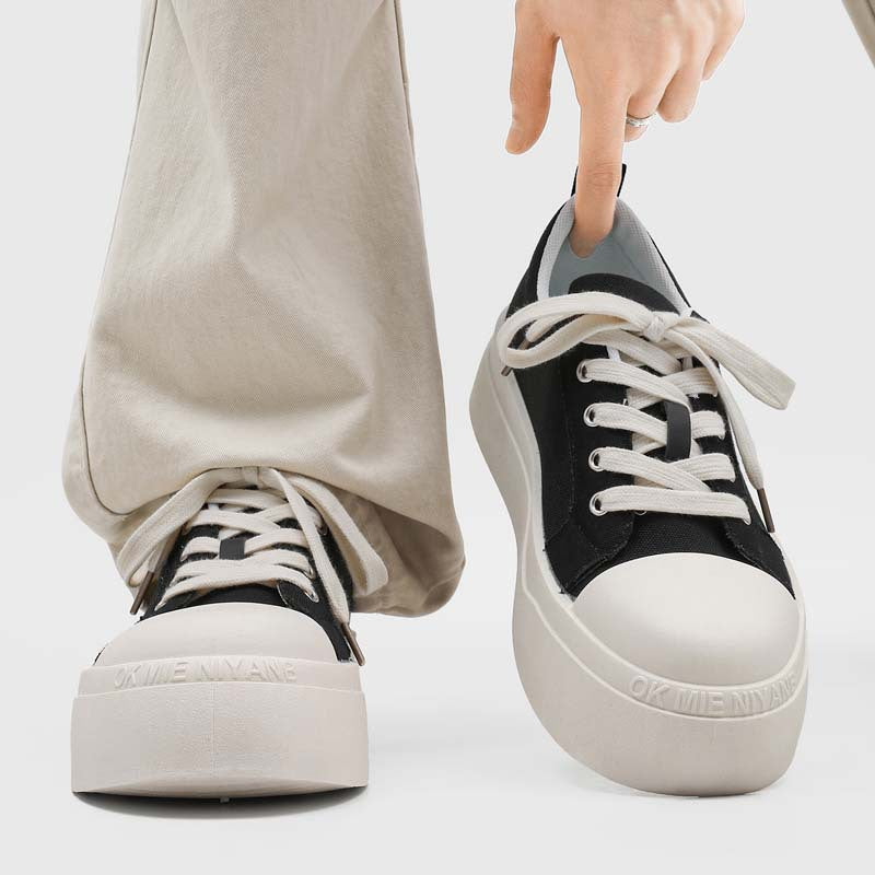 Men's chunky sneakers: comfortable, breathable, trendy, versatile, thick-soled, height-increasing, slip-resistant, durable, couple's canvas athletic shoes