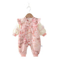 Newborn full-moon romper, traditional chinese style outfit, spring/autumn baby bodysuit, chinese-inspired newborn outing clothes, crawling suit