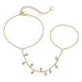 fashion ins style finger chain small disc ring chain stainless steel bracelet stylish trendy jewelry wholesale for women