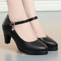 Soft leather soft bottom ladieswear shoes high heels abrasion resistantwaterproofbows work shoes micro business group purchase live broadcast one piece dropshipping