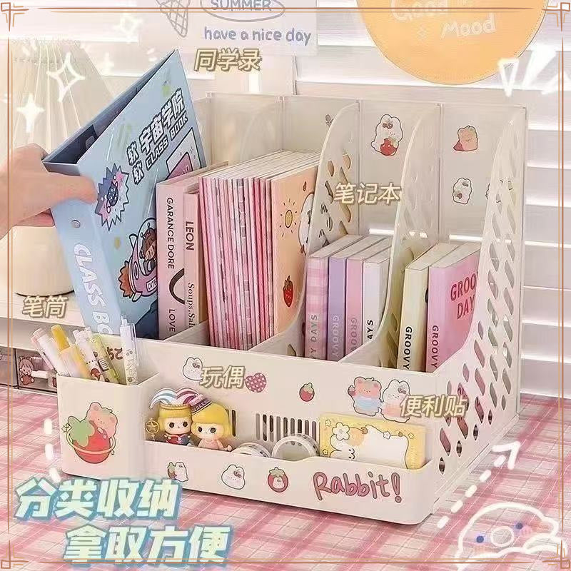 Desktop Files Bookstand Storage Box Folder Thickened Desk Storage Materials Student Bookshelf Bookshelf Desktop