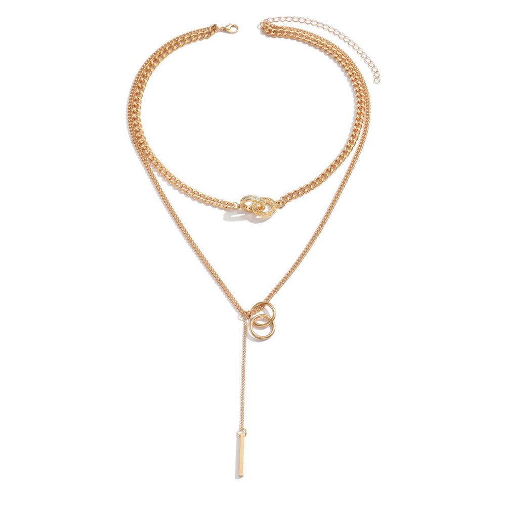 Long necklace wholesale european and american cross-border alloy diamond jewelry accessible luxury niche necklace women's tassel stacked clavicle chain