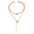 Long necklace wholesale european and american cross-border alloy diamond jewelry accessible luxury niche necklace women's tassel stacked clavicle chain