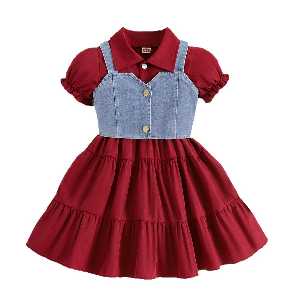 Kids clothing cross-border exportfall and winternew arrival children's blue vest + burgundy dresssuit