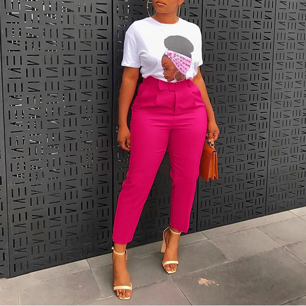 Independent station  spring new arrivaleleganteleganceol professional trousers slimming look skinny jeans pants african high waist casual pants