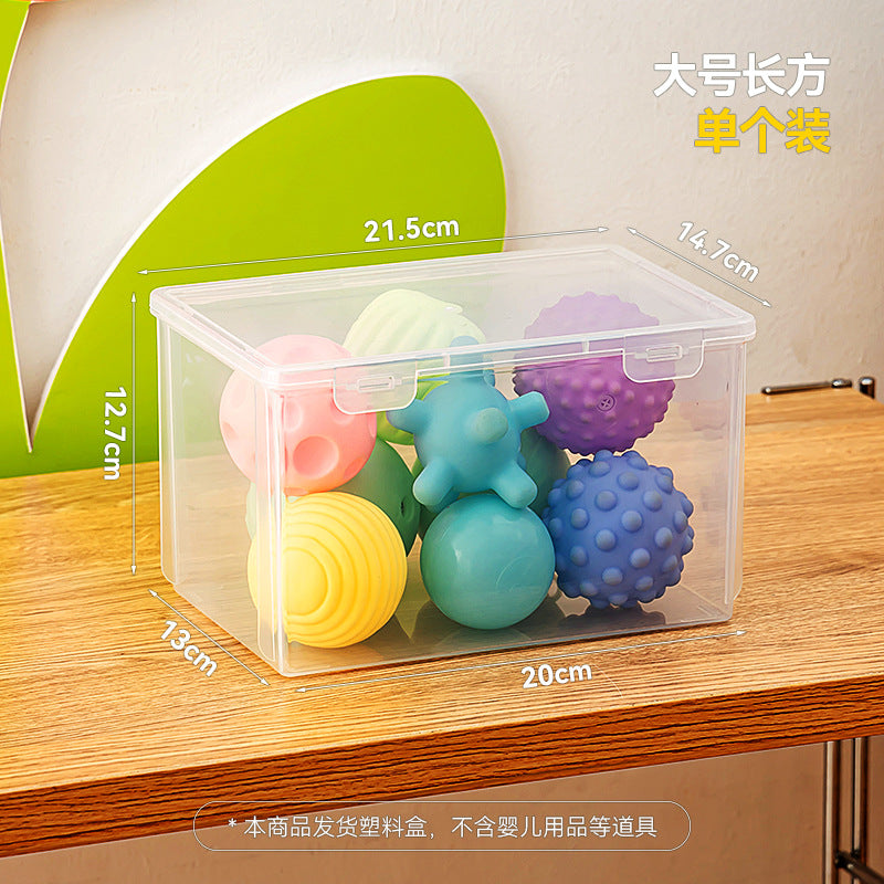 Toothpaste bottle storage box with lid Plastic baby toy box with lid Transparent flip rectangular storage box