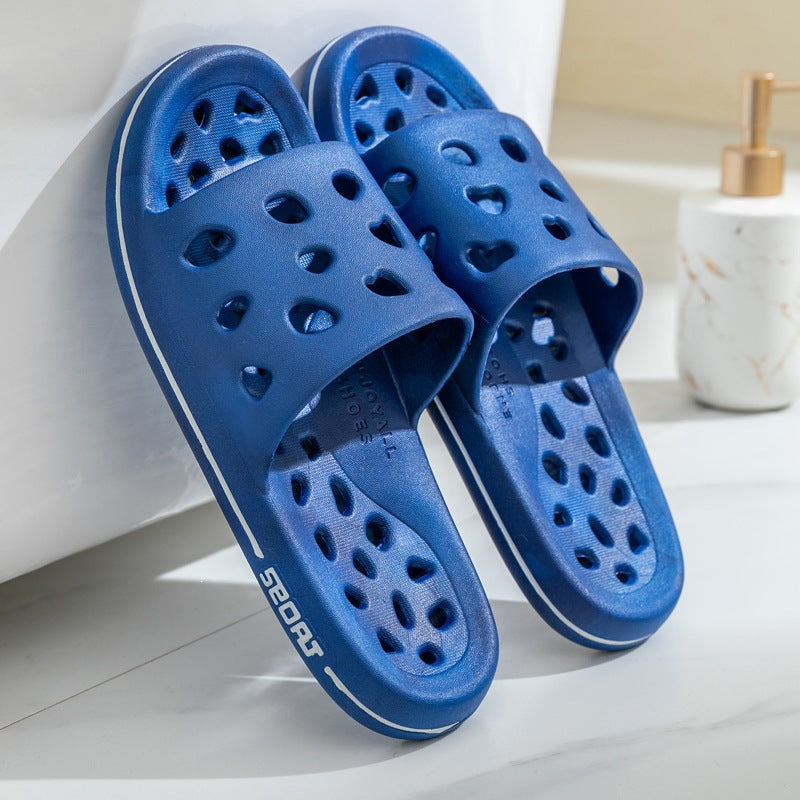 Bathroom bath slippers women's summer indoor non-slip water leakage slippers non-slip cut out bathroom couple shower slippers men