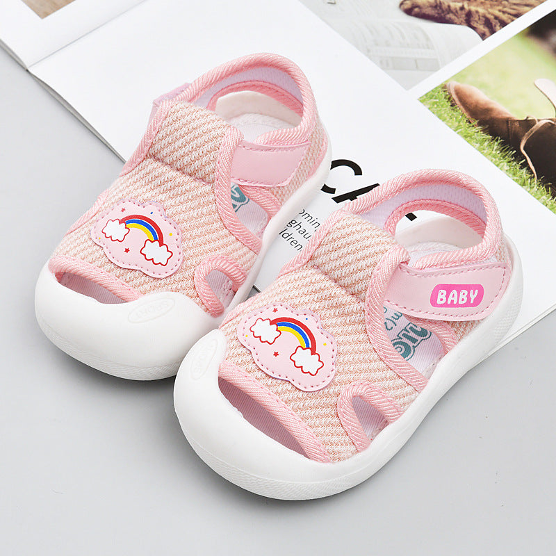 Yidian baby cloth sandals women's summer infant shoes new arrival toddler shoes one year old men's soft bottom