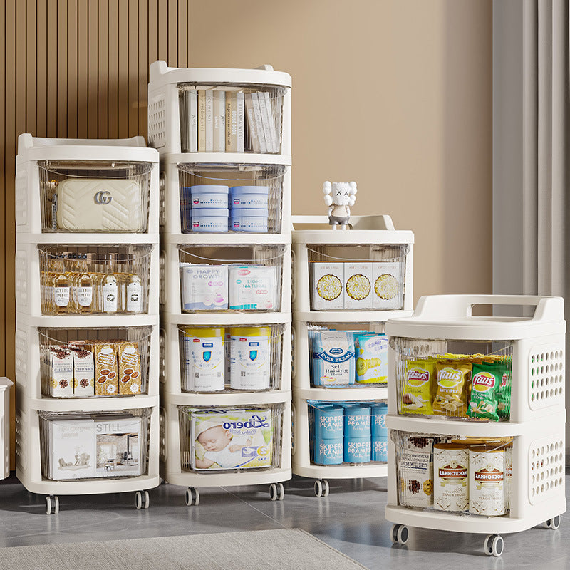 Stroller Baby Products Shelf Home Living Room Movable Large Capacity Storage Rack Layered Drawer Snack Cabinet