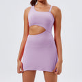 Fashion tape sports dress women's running belt bottom pants fitness sports skirt pants tennis skirt fake two-piece summer