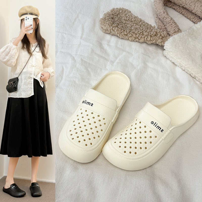 New arrival baotou sandals and slippers for women summer flatsfashionoutwear half slippers waterproofeasiest for match beach clogs for women