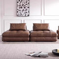 Italian normcore genuine leather sofa first layer cowhide modern casual tofu block laurence living room module square sofa