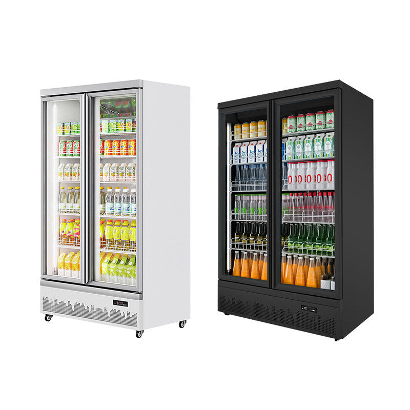 Double-door beverage refrigerated display cabinet refrigerator all-in-one vertical freezer commercial supermarket beverage preservation cabinet manufacturer