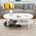 Scandinavian coffee table small apartment living room economical casual modern table creative balcony oval tea table double layer