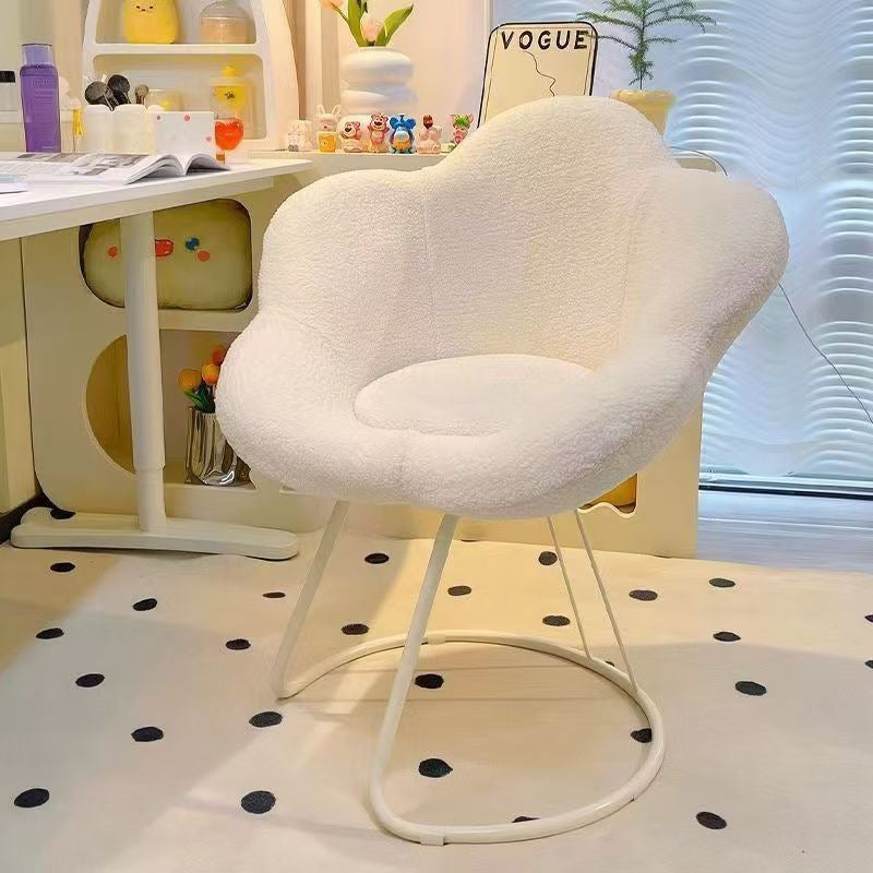 Cosmetic chair small apartment simple petal chair home fabric leisure back chair cream style dressing table chair cross-border
