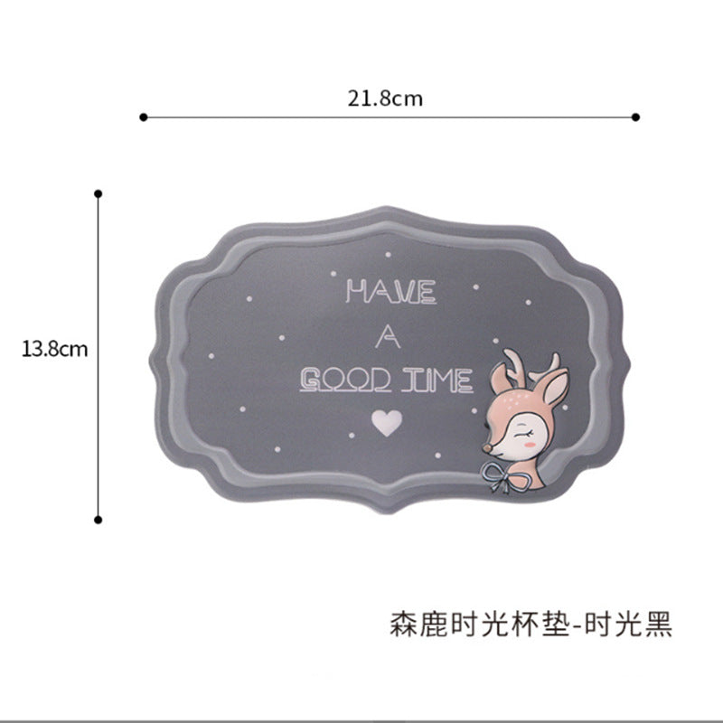 Car anti-slip mat pvc silicone coaster heat insulation pad decorative car creative cartoon interior center console organizer