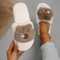 Capybara plush slippers for women - new 2024 autumn/winter indoor/outdoor cute cartoon fuzzy slippers, cotton slippers for women