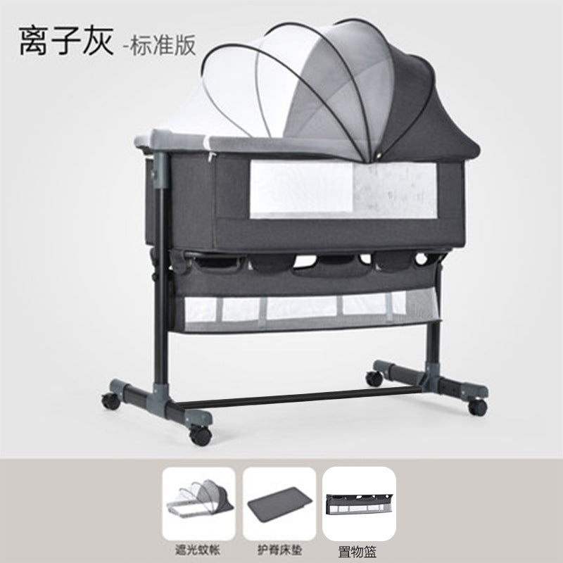 Baby crib newborn bed splicing large bed baby rocking bed bb children's bed cradle bed multifunctional movable foldable