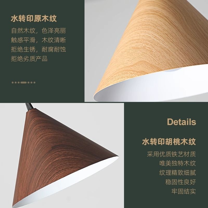 Nordic restaurant pendant light, creative walnut wood bedroom bedside lamp, kitchen bar table lamp, retro small pendant light
