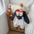 Winter romper newborn baby hooded outfit - thickened fleece-lined warm crawling suit for boys and girls