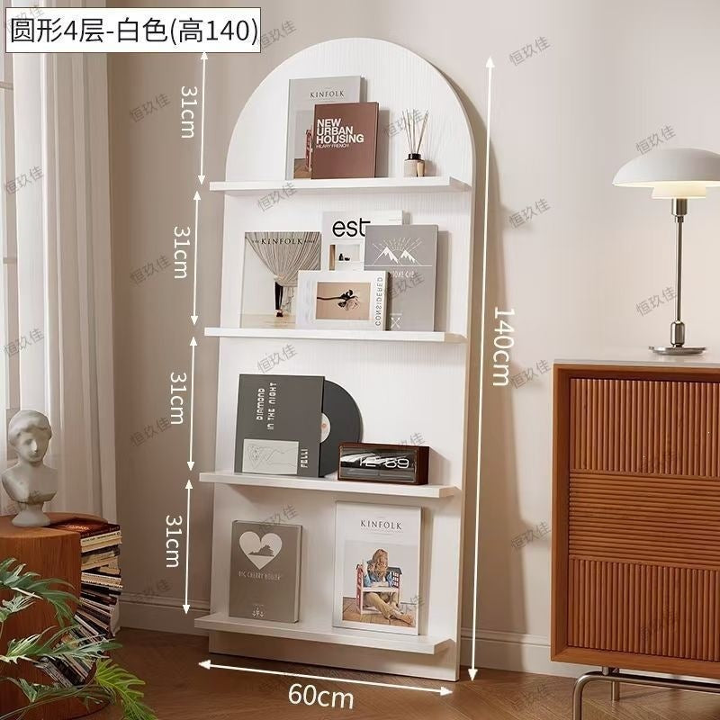 Magazine rack floor-standing storage rack wall-mounted book rack newspaper rack environmental-friendly multi-layer bookshelf medieval style reading bookshelf wood