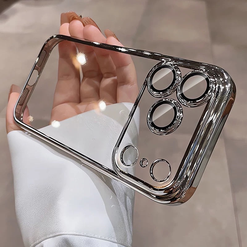 Suitable for apple 17promax mobile phone case pc electroplated glass lens film iphone16 all-inclusive anti-fall protective case