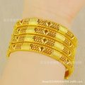 women's luxury copper bangle arab bridal charm bracelet wedding gift dubai gold plated jewelry party