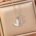 [titanium steel] japanese and korean new copper inlaid zirconium love necklace women's niche classy fashion elegant clavicle chain jewelry